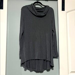 Cuddl Duds Gray Cowl Neck Long Sleeve Top